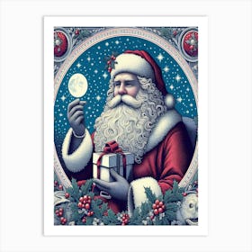 Santa Claus Style William Morris 6 Art Print