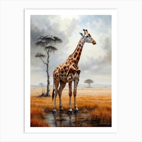 Giraffe Chalk Style Art Print