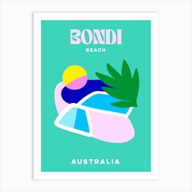 Take me to Bondi Beach Australia - Minimal Bold Aqua Blue Summer - Travel series Art Print