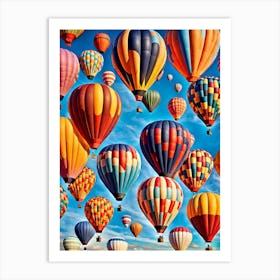 Hot Air Balloons, Colorful hot air balloons in the sky, Hot air balloons Balloons in the sky Albuquerque International Balloon Fiesta, Hot air balloon festival, colorful, vector art, digital art, hot air balloon  Art Print