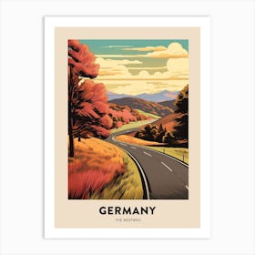 The Westweg Germany 4 Vintage Hiking Travel Poster Art Print