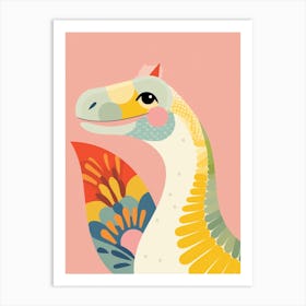 Colourful Dinosaur Nigersaurus Art Print