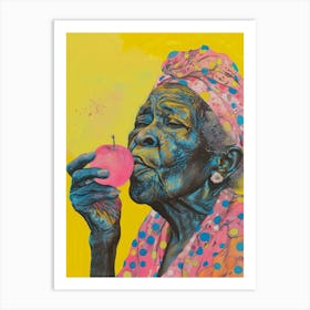 Woman Eating An Apple Art Print