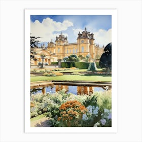Blenheim Palace Gardens Uk Watercolour 1 Art Print