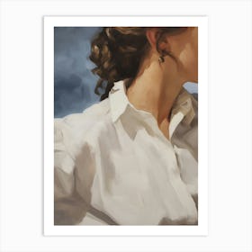 Woman In A White Shirt Art Print