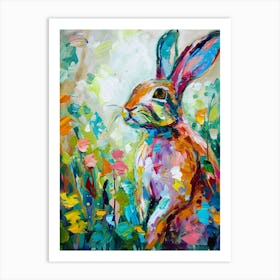 Harlequin Rabbit Painting 1 Art Print