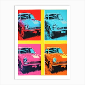 Retro Cars Colour Pop 3 Art Print
