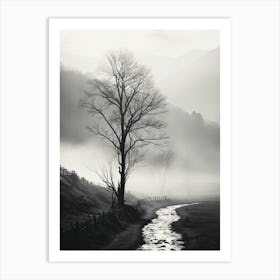 Great Smoky, Black And White Analogue Photograph 1 Art Print