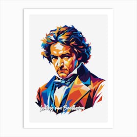 Ludwig Van Beethoven 01 Portrait WPAP Pop Art Art Print