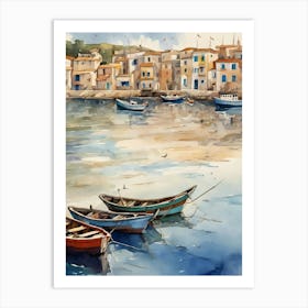 Boats In The Harbor Art Print