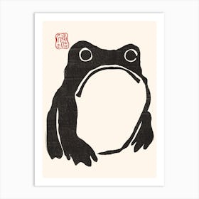 Black Unhappy Frog Art Print