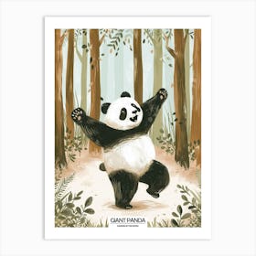 Giant Panda Dancing In The Woods Poster 1 Art Print