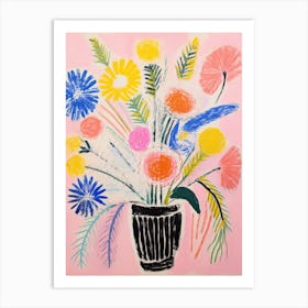 Flower Painting Fauvist Style Everlasting Flower Art Print