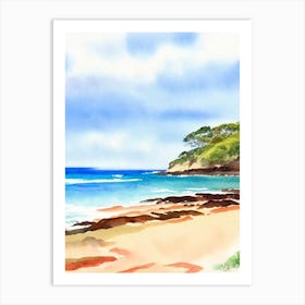 Scotts Head Beach, Australia Watercolour Art Print