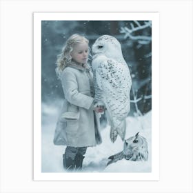 Little Girl With Owl Art Print