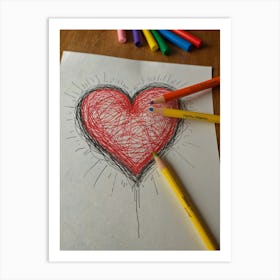 Heart Drawing 13 Art Print