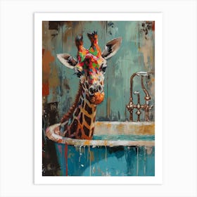 Giraffe Oil Painting Inspired 3 Art Print