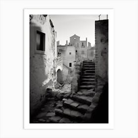 Matera, Italy,  Black And White Analogue Photography  2 Art Print