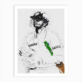 Rahul Dravid Painting Art Print