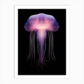 Mauve Stinger Jellyfish Simple Illustration 2 Art Print