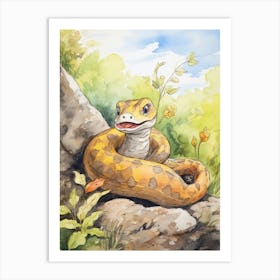 Storybook Animal Watercolour Snake Art Print