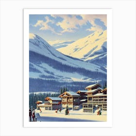 Appi Kogen, Japan Ski Resort Vintage Landscape 2 Skiing Poster Art Print