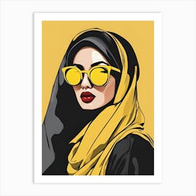 Muslim Woman With Sunglasses Art Print