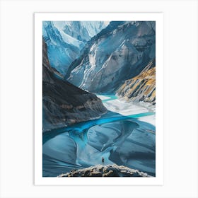 Blue River In Nepal Art Print