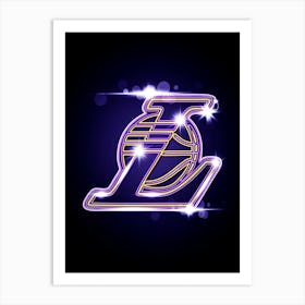 Los Angeles Lakers Neon Art Print