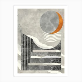 Moon And Waves 1 Art Print