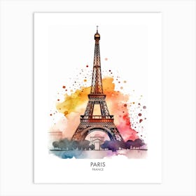 Paris France Watercolour Travel Poster 1 Art Print