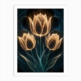 Golden Tulips Art Print