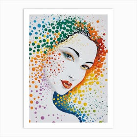 Rainbow Polka Dot Painting Art Print