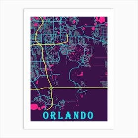 Orlando Map Poster 1 Art Print