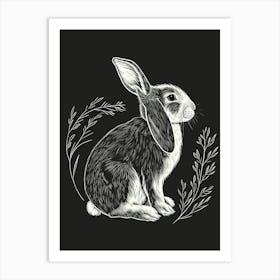 French Lop Rabbit Minimalist Illustration 2 Art Print