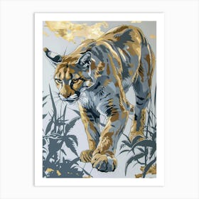 Cougar Precisionist Illustration 2 Art Print