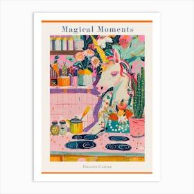Unicorn In The Kitchen Pastel Painting Poster Art Print