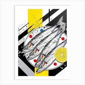 Sardines fish abstract art 1 Art Print