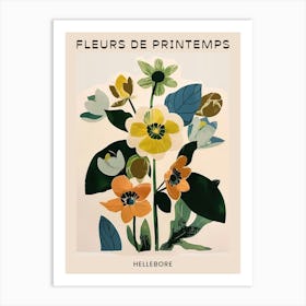 Spring Floral French Poster  Hellebore 2 Art Print