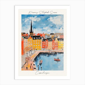 Poster Of Copenhagen, Dreamy Storybook Illustration 3 Art Print