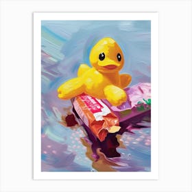 A Yellow Rubber Duck Oil Painting 2 Art Print