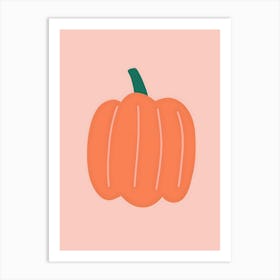 Pumpkin On A Pink Background Art Print