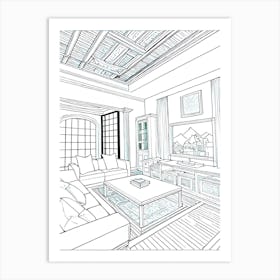 Interior Line Drawing Art Print