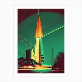 Light Pollution Vintage Sketch Space Art Print