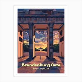 Brandenburg Gate Sunset Travel Art Art Print