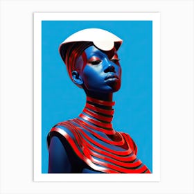 African Cosmos Couture: Futuristic Trends Art Print