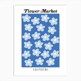 Flower Markets blue Art Print