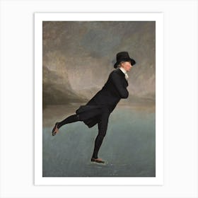 The Reverend Robert Walker Skating - The Skating Minister by Sir Henry Raeburn (1790) | Winter Print | ice skating art | frozen river art | famous winter art | realism | male ice skater | man skating Art Print