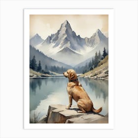 Dog By The Lake Art Print