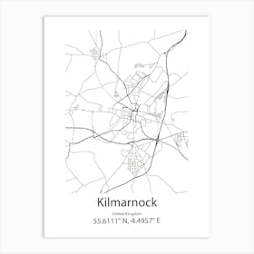 Kilmarnock,United Kingdom Minimalist Map Art Print